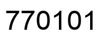 Number 770101 black image