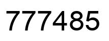 Number 777485 black image