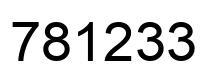 Number 781233 black image
