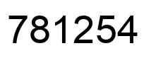 Number 781254 black image