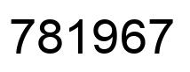 Number 781967 black image