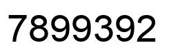 Número 7899392 imagen negro