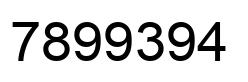 Número 7899394 imagen negro