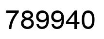 Número 789940 imagen negro