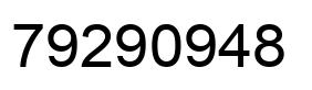 Number 79290948 black image