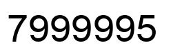Number 7999995 black image