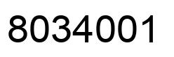 Number 8034001 black image