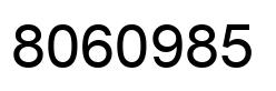 Number 8060985 black image