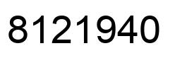 Number 8121940 black image