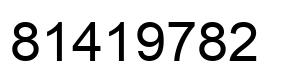 Number 81419782 black image