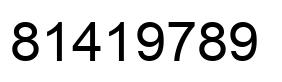 Number 81419789 black image