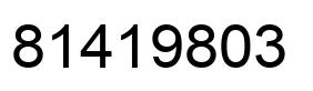 Number 81419803 black image