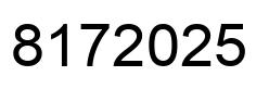 Number 8172025 black image
