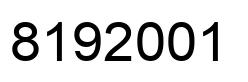 Number 8192001 black image