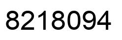 Number 8218094 black image