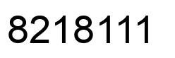 Number 8218111 black image