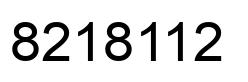 Number 8218112 black image