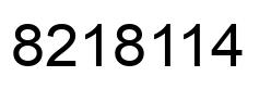 Number 8218114 black image