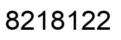 Number 8218122 black image
