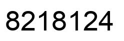 Number 8218124 black image