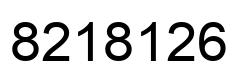 Number 8218126 black image