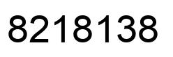 Number 8218138 black image