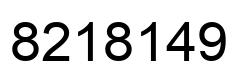 Number 8218149 black image