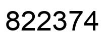 Number 822374 black image
