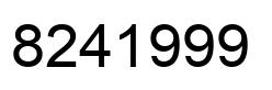 Number 8241999 black image