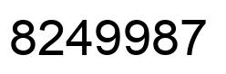 Number 8249987 black image
