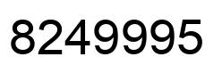 Number 8249995 black image
