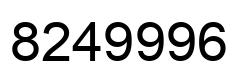 Number 8249996 black image