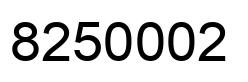 Number 8250002 black image