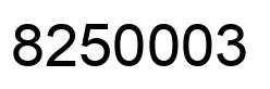 Number 8250003 black image