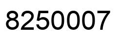 Número 8250007 imagen negro