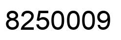 Número 8250009 imagen negro
