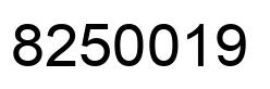 Number 8250019 black image