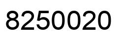 Number 8250020 black image