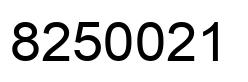 Number 8250021 black image