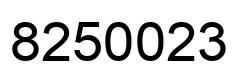 Number 8250023 black image