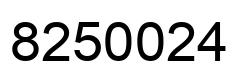 Number 8250024 black image
