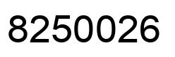 Number 8250026 black image