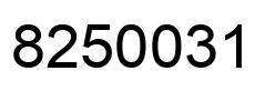 Number 8250031 black image