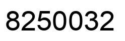 Number 8250032 black image