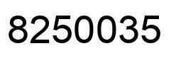 Number 8250035 black image