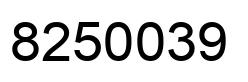 Number 8250039 black image