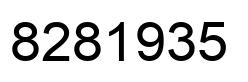 Number 8281935 black image