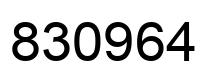 Number 830964 black image
