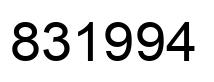 Number 831994 black image