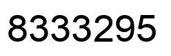 Number 8333295 black image